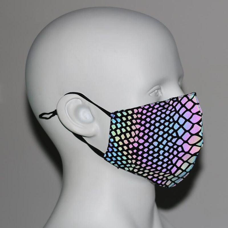 Maschera facciale riflettente colorata con personalità laser hip-hop 2025_voghion.com