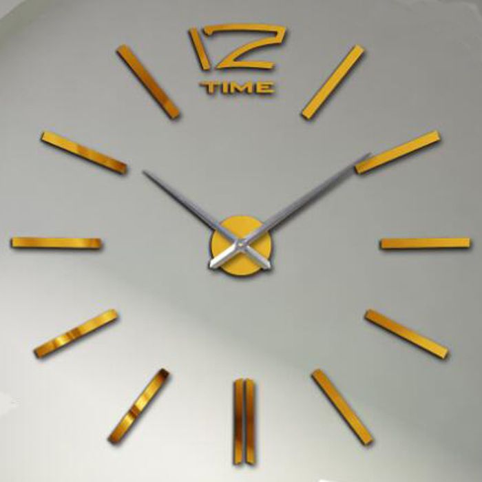 Large 1-Meter Wall Clock – Customizable Acrylic Mirror Surface With Silent Jump Movement, Battery-Powered For Home & Office Decor_voghion.com
