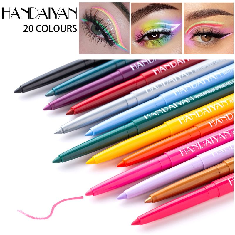 Nuova matita per sopracciglia a 20 colori ad asciugatura rapida Gel per eyeliner anti sudore Penna per ombretto rotante estremamente fine_voghion.com