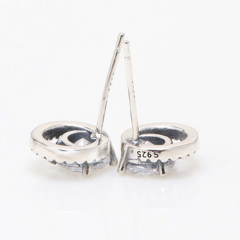 Damenschmuck, versilbert, glänzend, rund, Halo-Ohrringe, modisch, leicht, luxuriös, Diamant-Ohrringe, Geschenk zum Valentinstag für Freundinnen_voghion.com