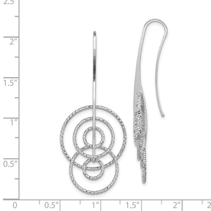 Sterling Silver Rhodium Plated D/C Circles Dangle Earrings_voghion.com