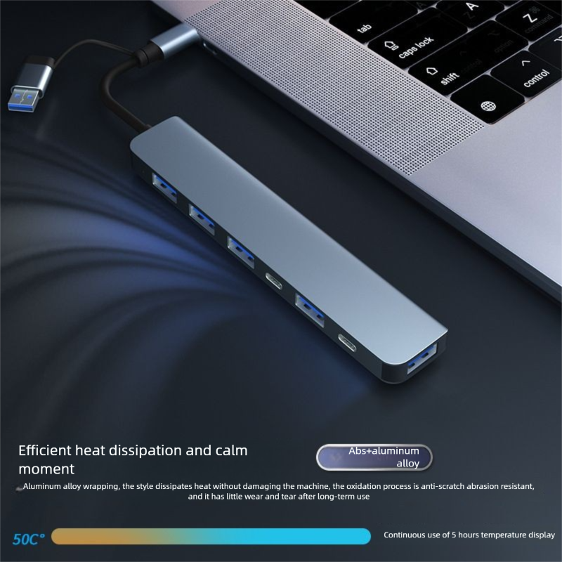 Type-C Docking Station Laptop HDMI RJ45 Network Port USB Hub Multi-Port Adapter_voghion.com
