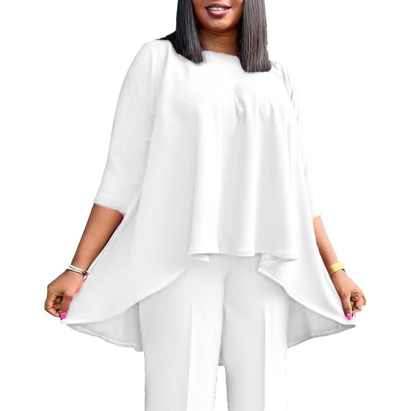 Blusa com estampa africana plus size - caimento solto e elegante, bainha irregular (moda feminina de verão, respirável e estilosa)_voghion.com