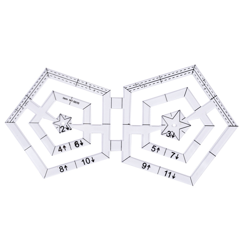 1 pz righello per quilting acrilico doppio pentagono strumento per quilting righello per grafici quilting fai da te_voghion.com