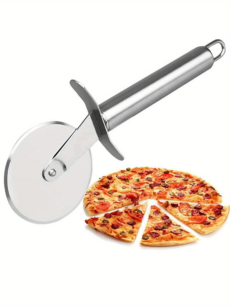 Cortador de pizza manual de acero inoxidable Pro Slice, rueda de corte de precisión duradera con mango de fácil agarre, no necesita electricidad_voghion.com