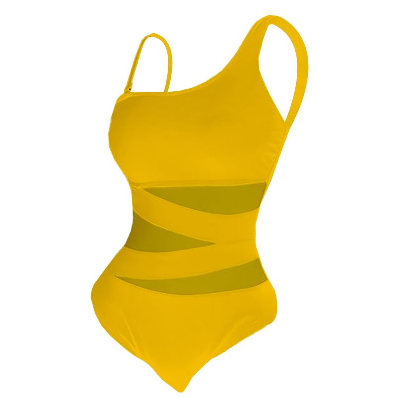 Women's Clothing One Piece Swimsuit Thin Strap Oblique Shoulder Conservative Bikini_voghion.com