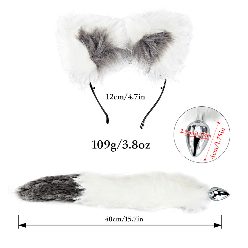 Anale Kat Plug Staart Buttplug Staart Schattige Zachte Kat Oren Hoofdband Anale Plug Speeltjes Voor Vrouwen Cosplay Games Flirt_voghion.com