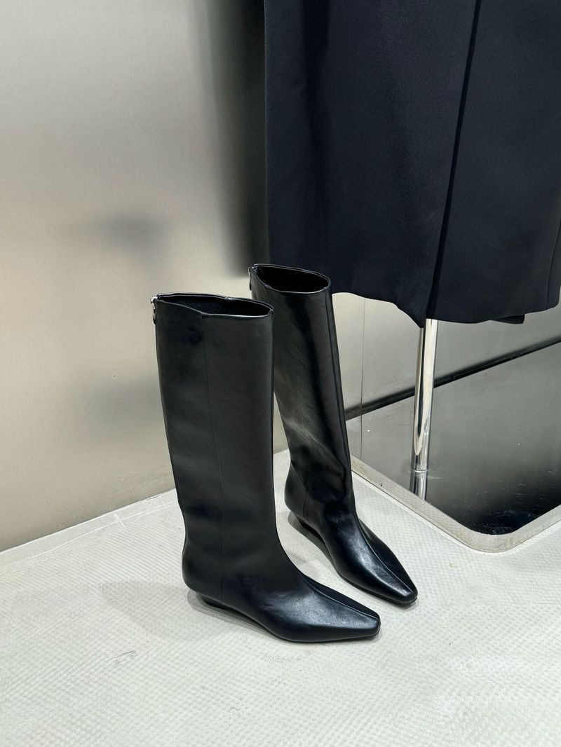Bottes d'équitation minimalistes à bout carré, cuissardes longues et amincissantes, pour femme, nouvelle collection hiver 2025_voghion.com