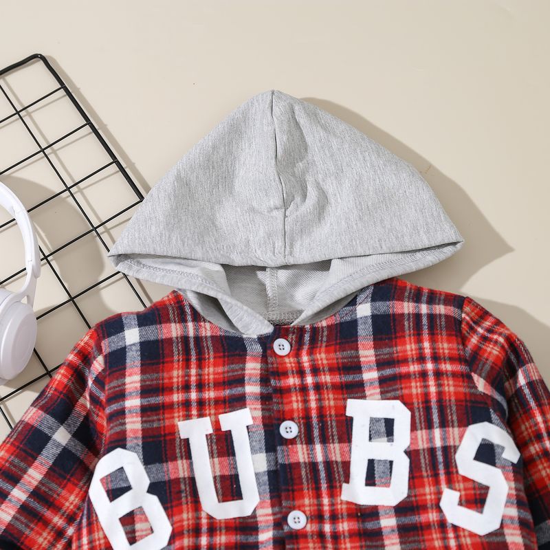 2024 Autunno Nuovo Uomo Abbigliamento Lettera Stampata Felpa Con Cappuccio A Scacchi Cappotto Pantaloni Set_voghion.com