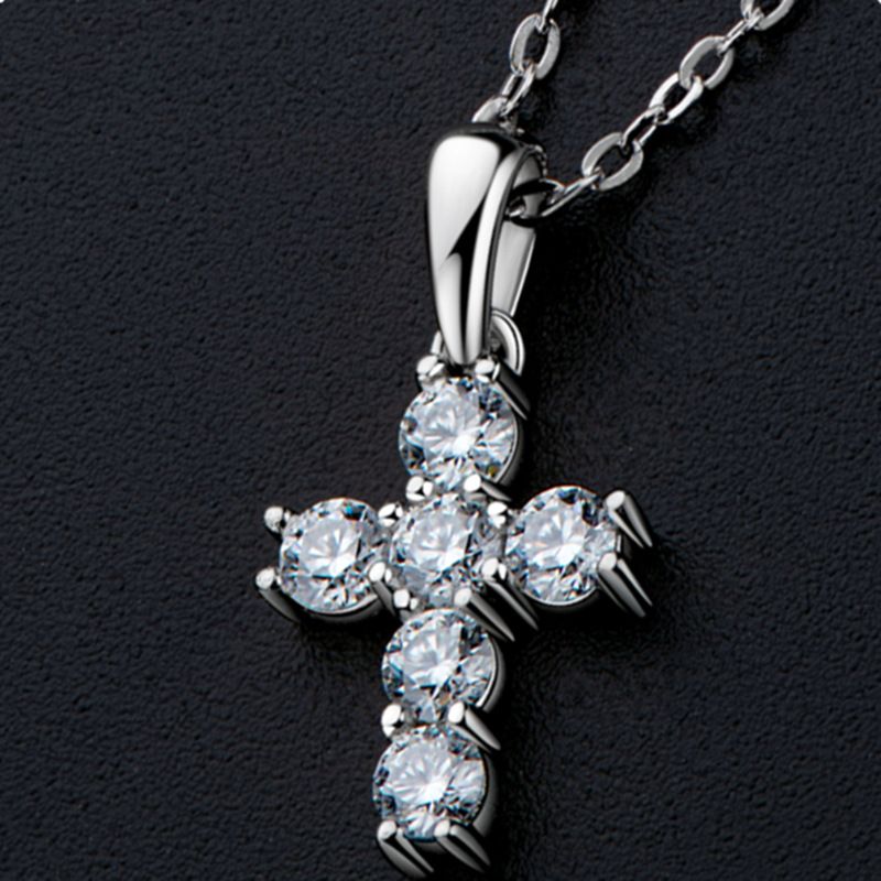 Classico ciondolo Mosan in argento puro placcato oro collana con croce alla moda_voghion.com