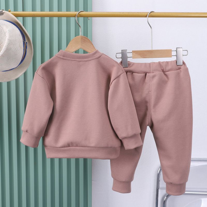 Kinderkleding Kinderen nieuwe ronde hals trui herfst trui pak baby jongen broek lange mouw tweedelig pak jongen sportpak_voghion.com