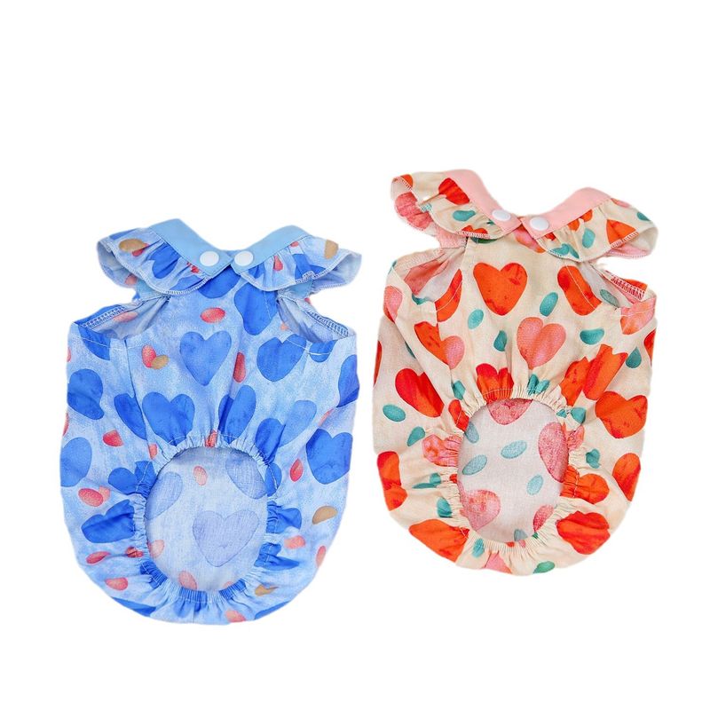 Maglietta estiva con cinturino sottile a forma di cuore, abbigliamento per cani di piccola e media taglia, Teddy Bichon_voghion.com
