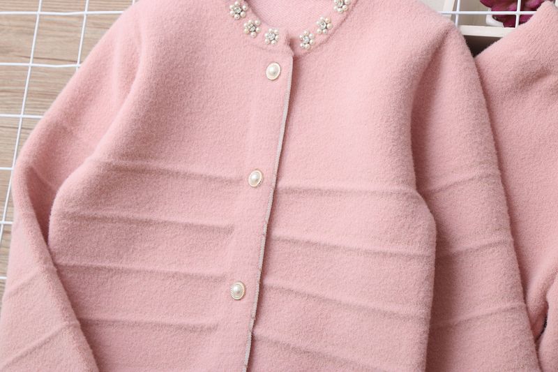 Mother & Kids Knit Sweater And Pants Set - Soft Long Sleeve Two-Piece Outfit For Toddler Little Girls Elegant Letter Print Comfortable Polyester Blend_voghion.com