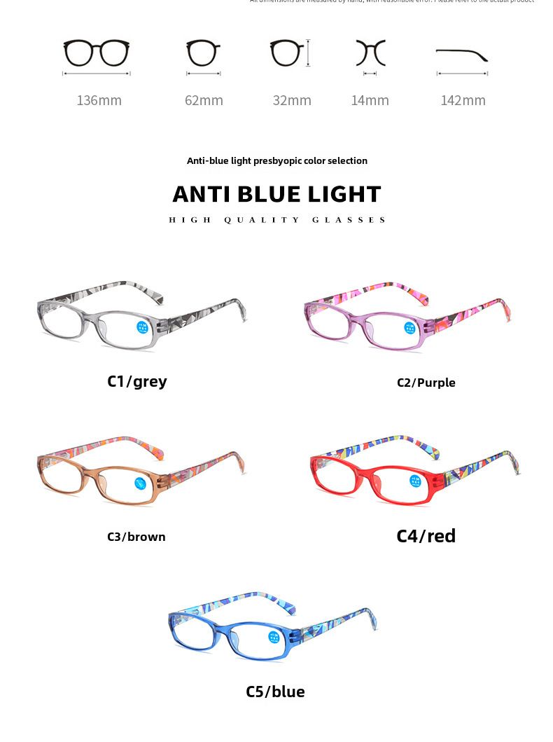 2022 new full-frame printing anti-Blue reading glasses elderly reading Fashion pattern glasses ultra-light reading glasses_voghion.com