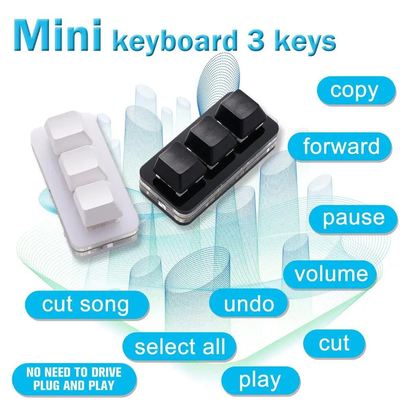 Aangepaste Mini USB 3 sleutels programmeren ro Kopiëren Plakken Knippen Keypa HID Driver Gratis ondersteuning Re Switch Mechanisch_voghion.com