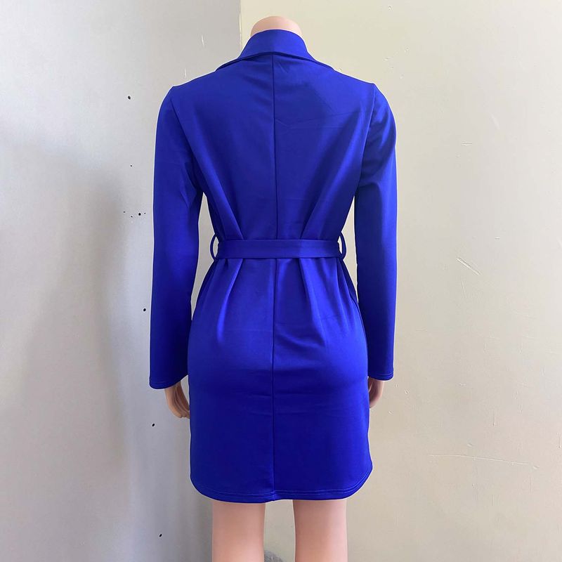 hip-hugging slim professional suit dress spring and autumn plus size suit collar skirt_voghion.com