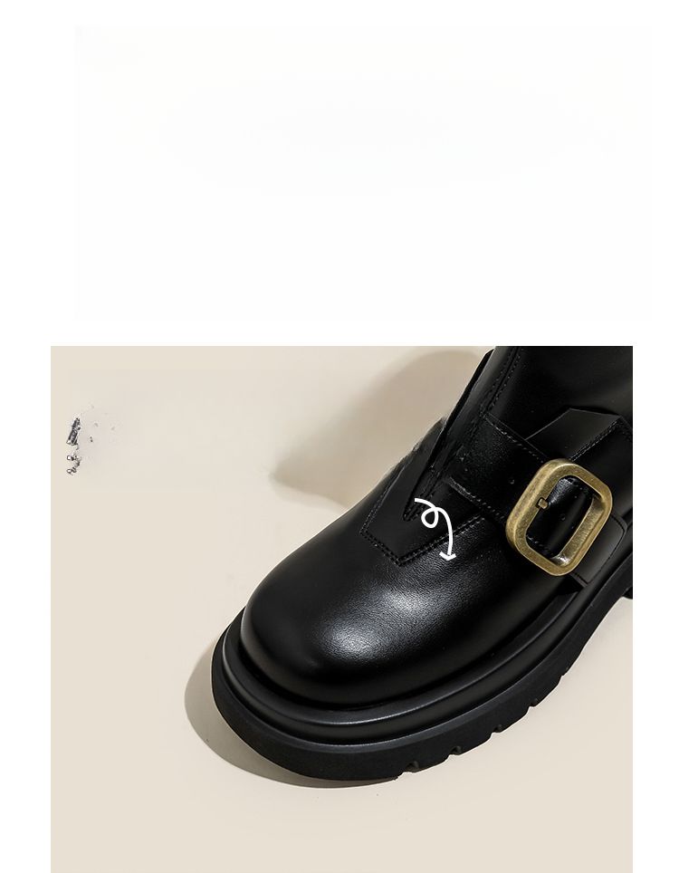 8cm Height Increasing Chunky Martin Boots 2025 New Autumn And Winter Round Toe Street Style Pairing Black Shorts Wear Comfortable Lightweight_voghion.com