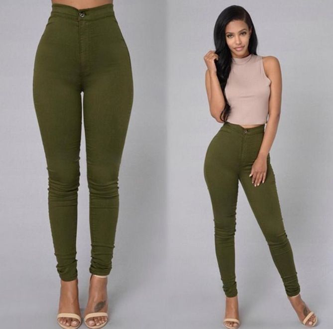 Dameskleding Elastische snoepkleurige broek Slim fit casual broek_voghion.com
