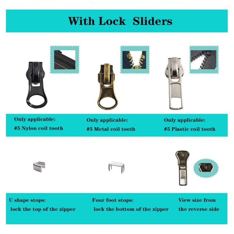 Nr. 5 metāla rāvējslēdzēja galviņas apģērbu remonta rāvējslēdzēja galviņas sveķu neilona rāvējslēdzēja piederumi_voghion.com