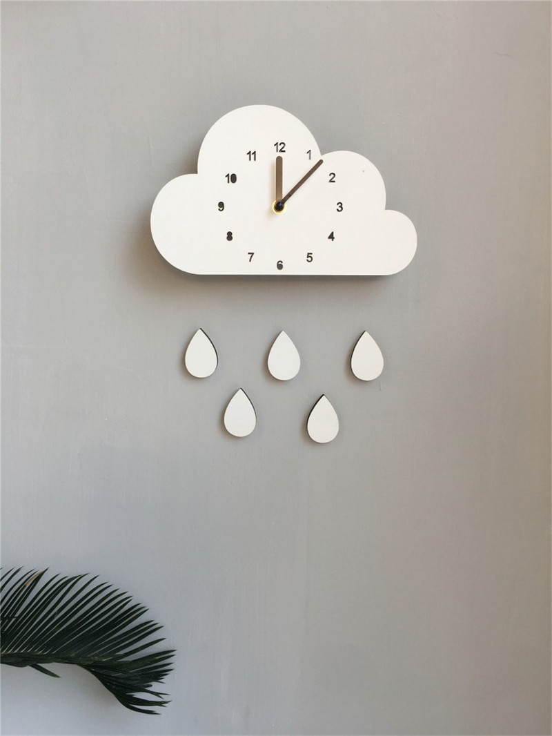 Σπίτι Cloud Water Drops Silent Διακόσμηση Τοίχου Παιδικό Δωμάτιο Ρολόι Κρεμαστό Φωτογραφία Στήριγμα_voghion.com