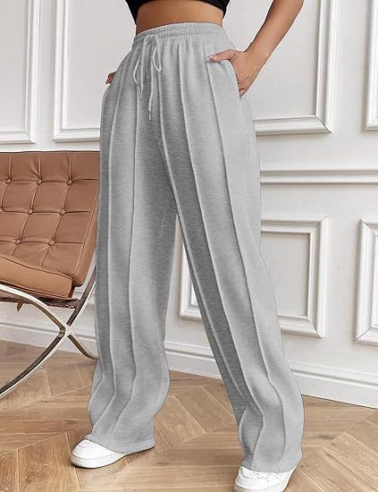 Women's Clothing autumn new high waist loose comfortable wide leg pants casual sports pants straight trousers women_voghion.com
