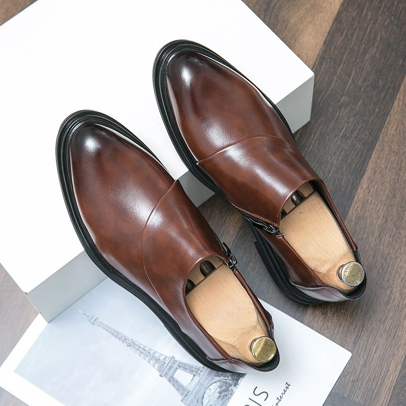 2024 Spring And Autumn Men's Business Slip-On Comfortable Middle-Aged Dad Youth Casual Small Leather Shoes For Men_voghion.com