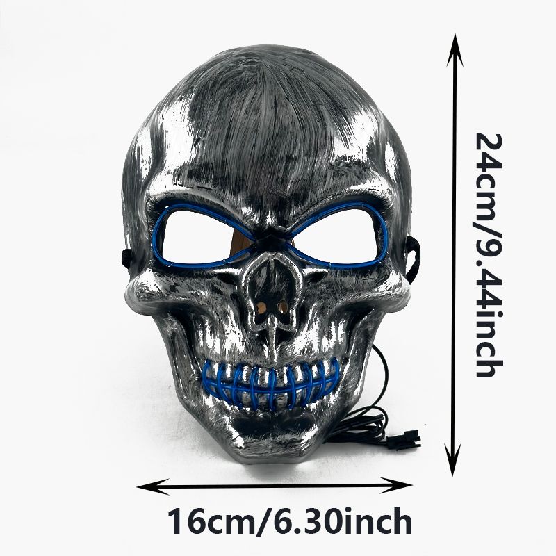 LED Marshmallow Cos Mask For Dance DJ Party Decoration Show Props Masquerade Birthday Party Mask With Gloves Cool Dexoration_voghion.com