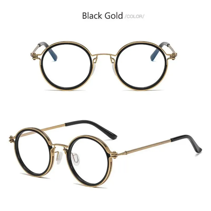 Mode Retro Runde Anti Blau Licht Brille Männer Frauen Büro Computer Brille Metall Rahmen Mode Optische Myopie Brillen Lesen_voghion.com