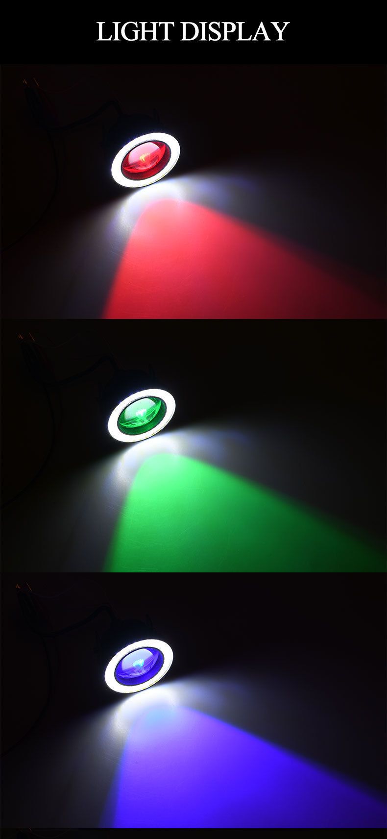 kuuma myynti LED enkelisumuvalo RGB kaukosäädin etusumuvalo 3,0/3,5 tuuman cob demon angel eye_voghion.com