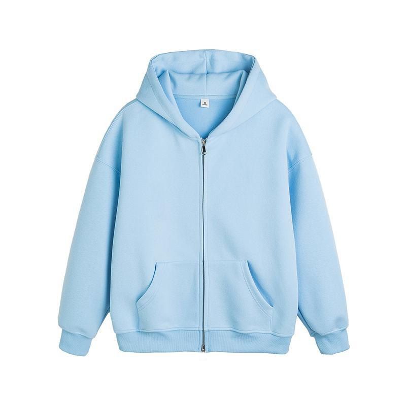 Felpa con cappuccio di marca alla moda, con cerniera argentata, foderata in pile, da uomo, autunno inverno 2024_voghion.com