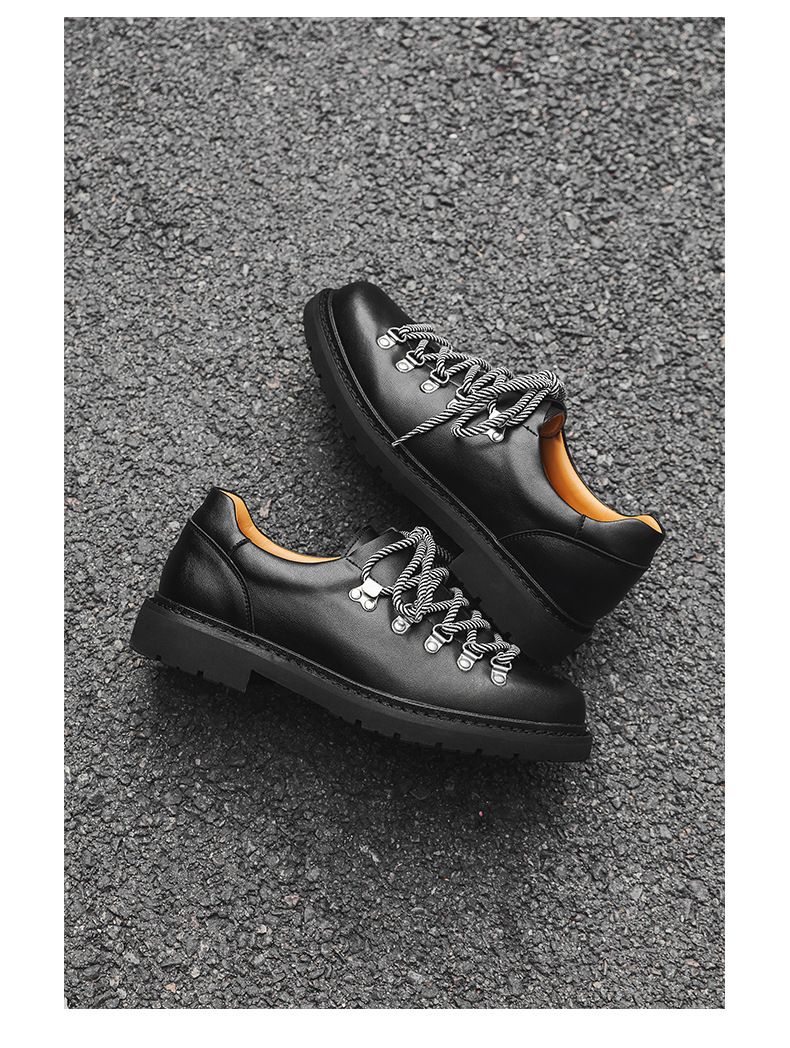 Men's Casual Streetwear Derby Shoes With Thick Sole & Color Blocking Design - Comfortable For Business & Outdoor Wear_voghion.com