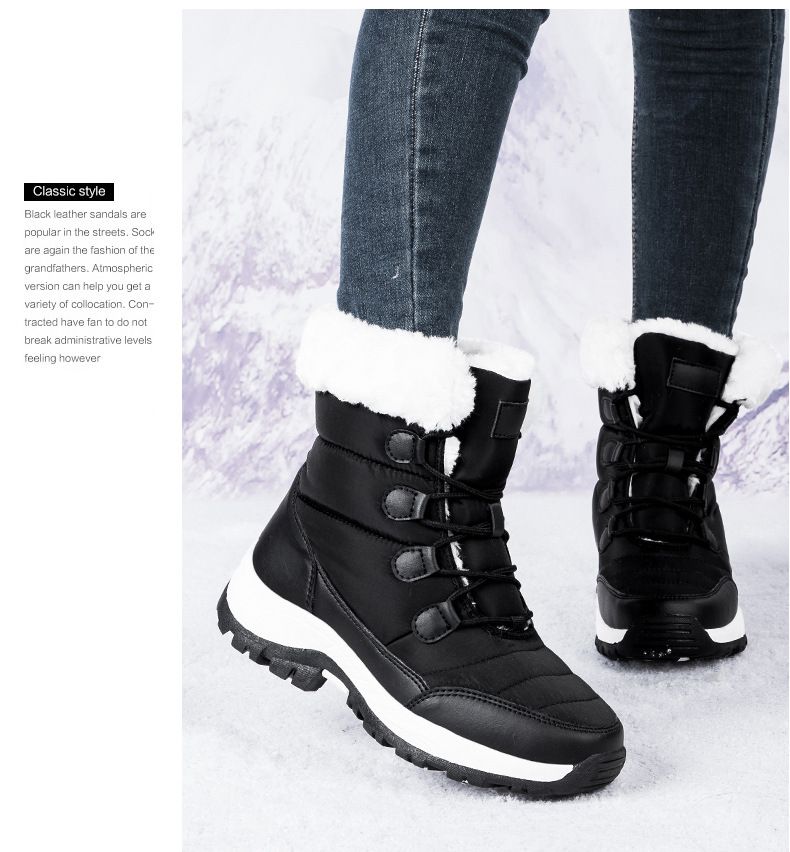 2025 Nuove scarpe da trekking invernali in velluto spesso, calde e resistenti all'usura, stivali da neve da donna, scarpe alte in cotone_voghion.com