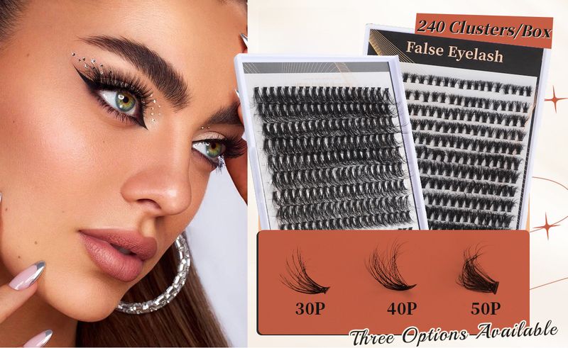 50d Curved False Eyelash Book False Eyelash Thick Hot Melting Hair Segmented 30p40p50p Large Capacity False Eyelash_voghion.com