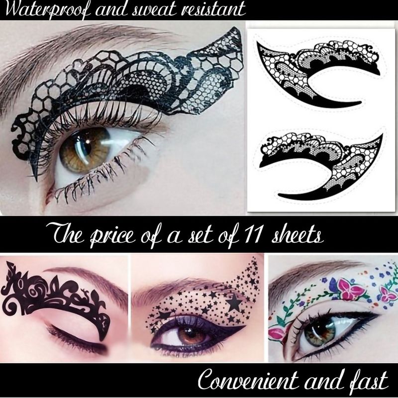 Smoky Eye Lidschatten Eyeliner Make-up-Aufkleber Geeignet für den täglichen Gebrauch und Partys Temporäre Tattoos Kann 3-5 Tage lang verwendet werden_voghion.com