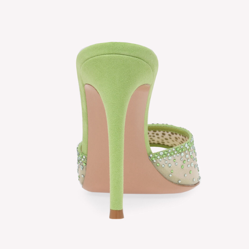 p9trade Stilettoabsatz Strass High Heel Slipper spitze Zehenpartie offene Zehenpartie Slip-On High Heel Sandalen modischer europäischer und amerikanischer Stil vielseitig_voghion.com