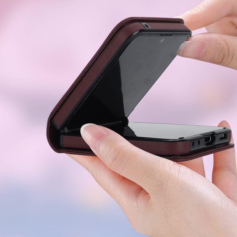 Nuova custodia per cellulare Z Flip6 per donna Custodia protettiva a tracolla Samsung Flip4 Custodia in pelle per cellulare a quadri_voghion.com