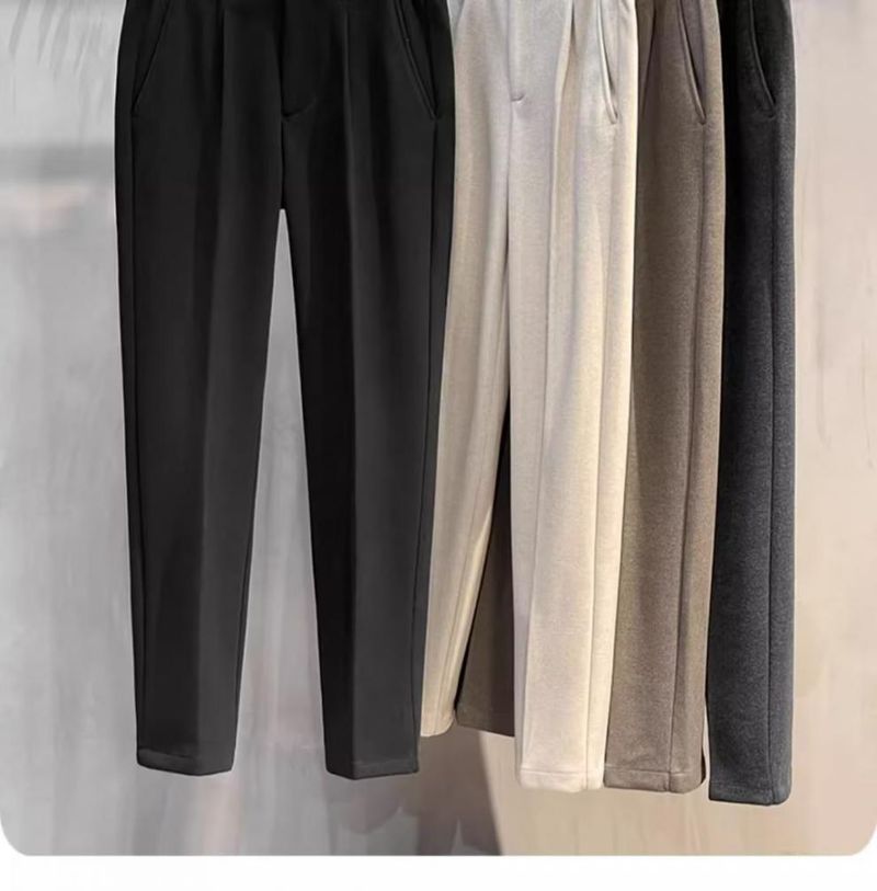 Yün Pantolon Erkek İlkbahar Ve Sonbahar Düz Dokuz Noktalı İnce Kesim Üst Sınıf Pantolon İş Gündelik Pantolon Erkek Pantolon Sonbahar Ve Kış_voghion.com