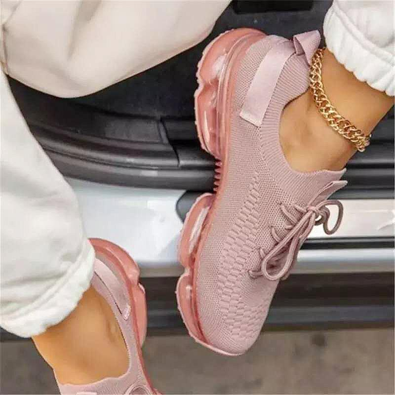 Luftpolstersohle mit erhöhter Höhe im Inneren, trendige neue Sommer-Mesh-atmungsaktive Freizeit-Sportschuhe für Damen in Übergröße_voghion.com