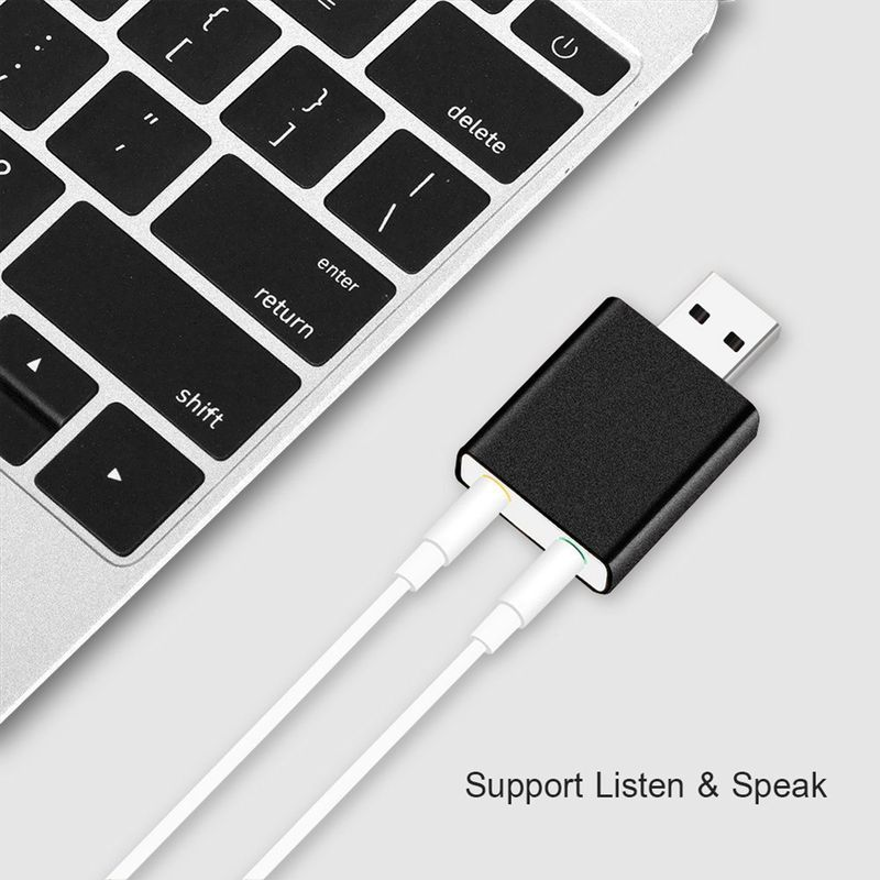 Xinweiqing Alloy külső hangkártya USB7.1 audioadapter 3,5 mm-es csatlakozóval PC notebookhoz_voghion.com