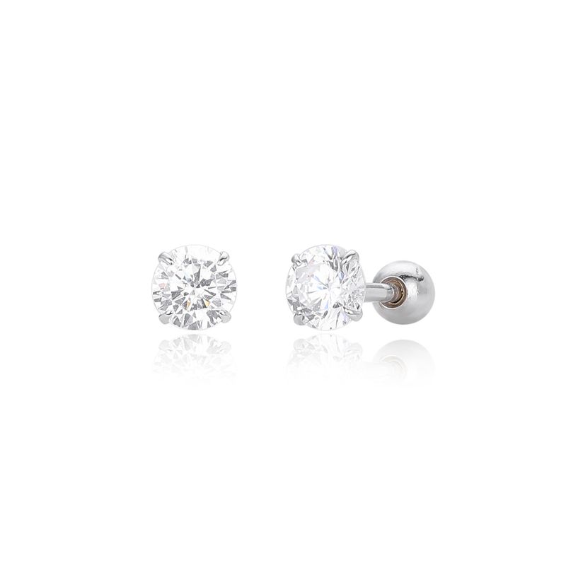 Gioielli da donna in argento sterling S925 con quattro griffe e orecchini a vite con zirconi, gioielli classici versatili, alla moda e semplici da donna_voghion.com