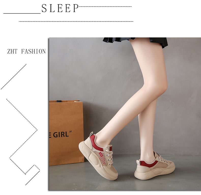 Small White With Hollow Mesh 2024 Women's New Thick Board Soft Sole Casual Shoes_voghion.com