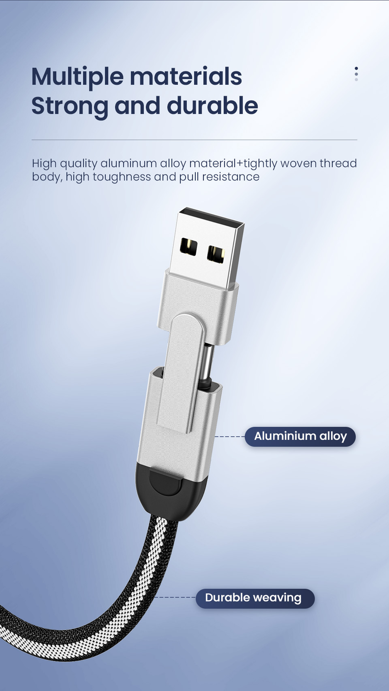 4-in-1 fast charging USB C cable for iPhone to phone charging cable charging USB Type C data cable for Samsung_voghion.com