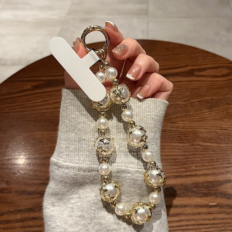 Light luxury mobile phone chain pendant, sparkling diamond, thousand diamond high-end bead wrist bracelet, rope hanging_voghion.com