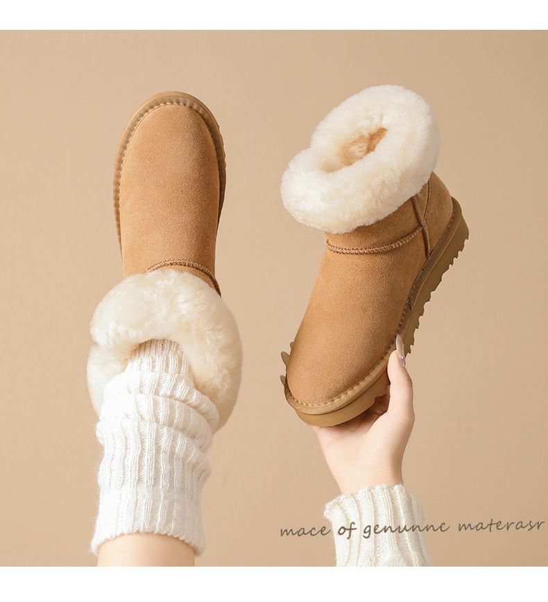 Designerstiefel Schneepelz Pelzige Winterstiefel Damenstiefel Dicke Unterseite Plüschschuhe Mar Tin Boot Herrenstiefeletten_voghion.com