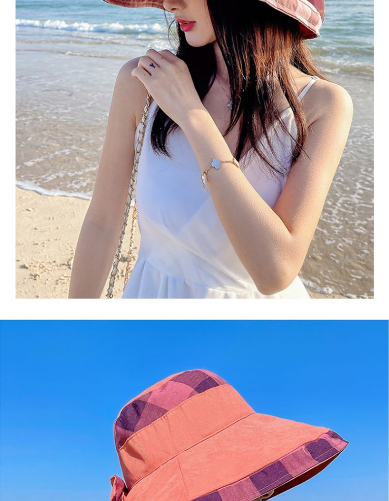 Cappello da sole da donna da pescatore, versatile per le uscite estive all'aperto, ombreggiante da spiaggia, copertura per il viso e cappello a tesa larga_voghion.com
