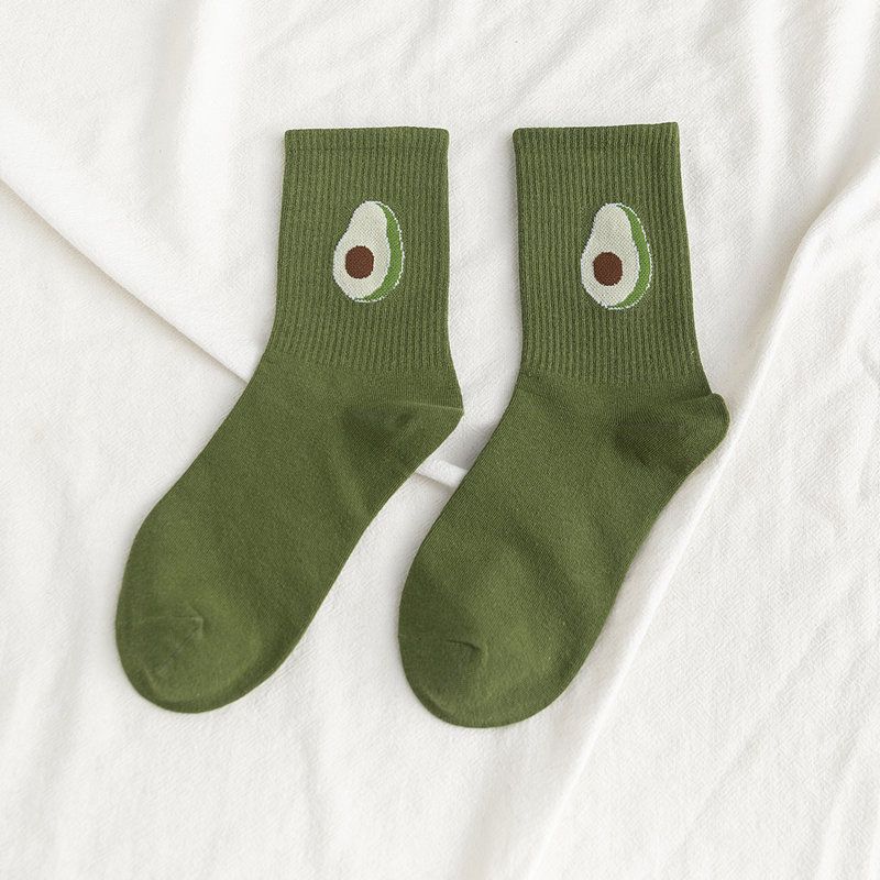 10pcs Elegant Fruit Pile Socks Men And Women Candy Color Cartoon Mid-Calf Cotton Socks Internet Celebrity Sports Socks_voghion.com