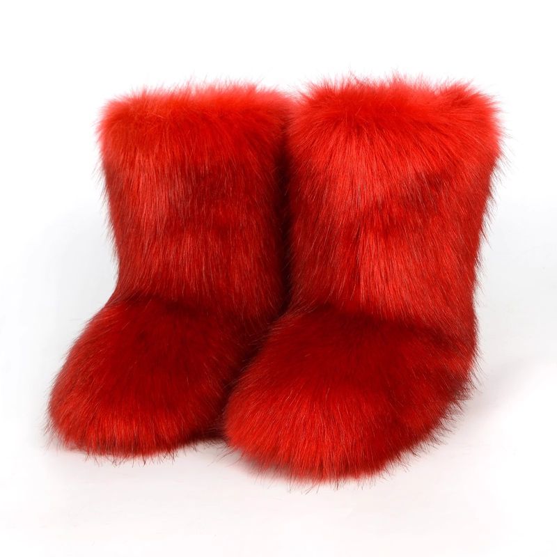 Winter snow boots Women's outer wear warm non-slip cross-border long fur mid-calf raccoon fur y2g fur boots_voghion.com