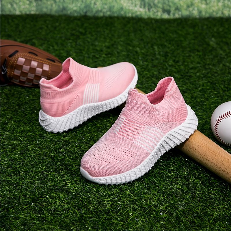 Casual Low Top Slip On Woven Shoes Boys, Breathable Lightweight Sneakers For Walking Running Training, All Seasons_voghion.com