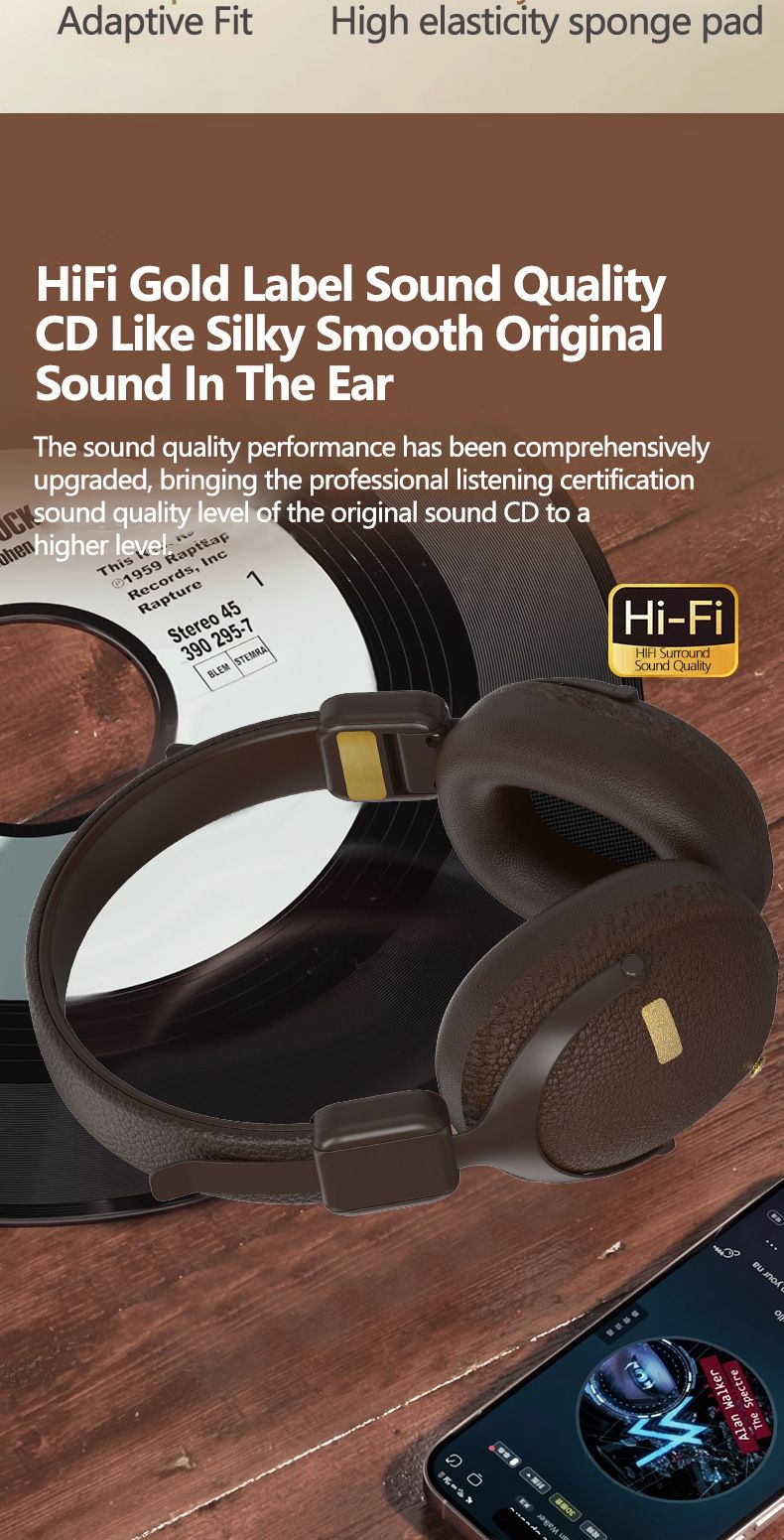 Cuffie Bluetooth Vintage M12 – Cuffie wireless over-ear con Bluetooth 5.4, latenza ultra bassa, suono Hi-Fi, riproduzione di schede TF e modalità EQ_voghion.com