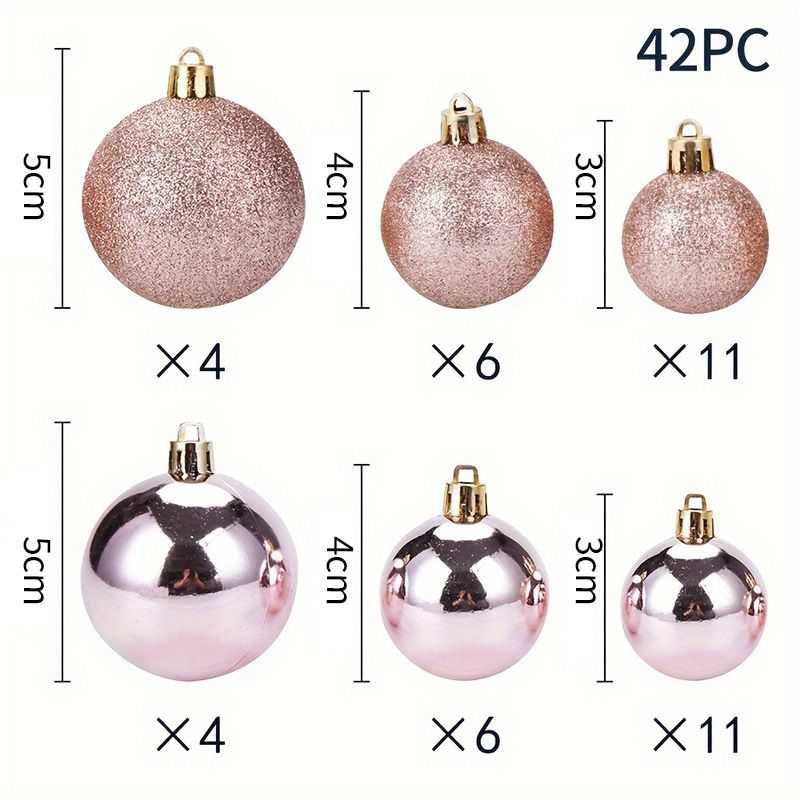 Lillian Cross-Border Hot-Selling In-Stock 42pcs Balls Festive Atmosphere Christmas Tree Decoration Ornaments Manufacturer_voghion.com